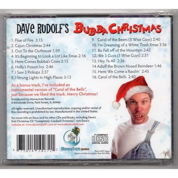 DAVE RUDOLF'S BUBBA CHRISTMAS, 16 Crazy Songs! NEW CD IN USED BOX (see notes) - Picture 2 of 2